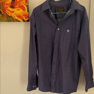 Ariat Men's Navy Geometric Button Down Shirt
